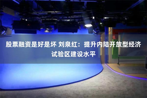 股票融资是好是坏 刘泉红：提升内陆开放型经济试验区建设水平