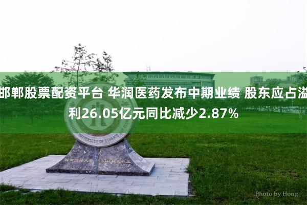 邯郸股票配资平台 华润医药发布中期业绩 股东应占溢利26.05亿元同比减少2.87%