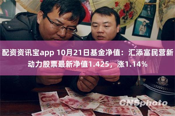 配资资讯宝app 10月21日基金净值：汇添富民营新动力股票最新净值1.425，涨1.14%