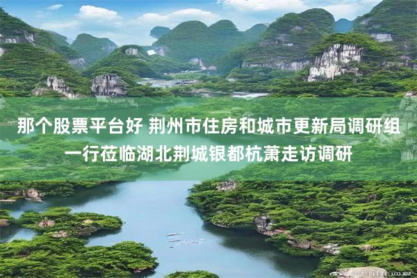 那个股票平台好 荆州市住房和城市更新局调研组一行莅临湖北荆城银都杭萧走访调研